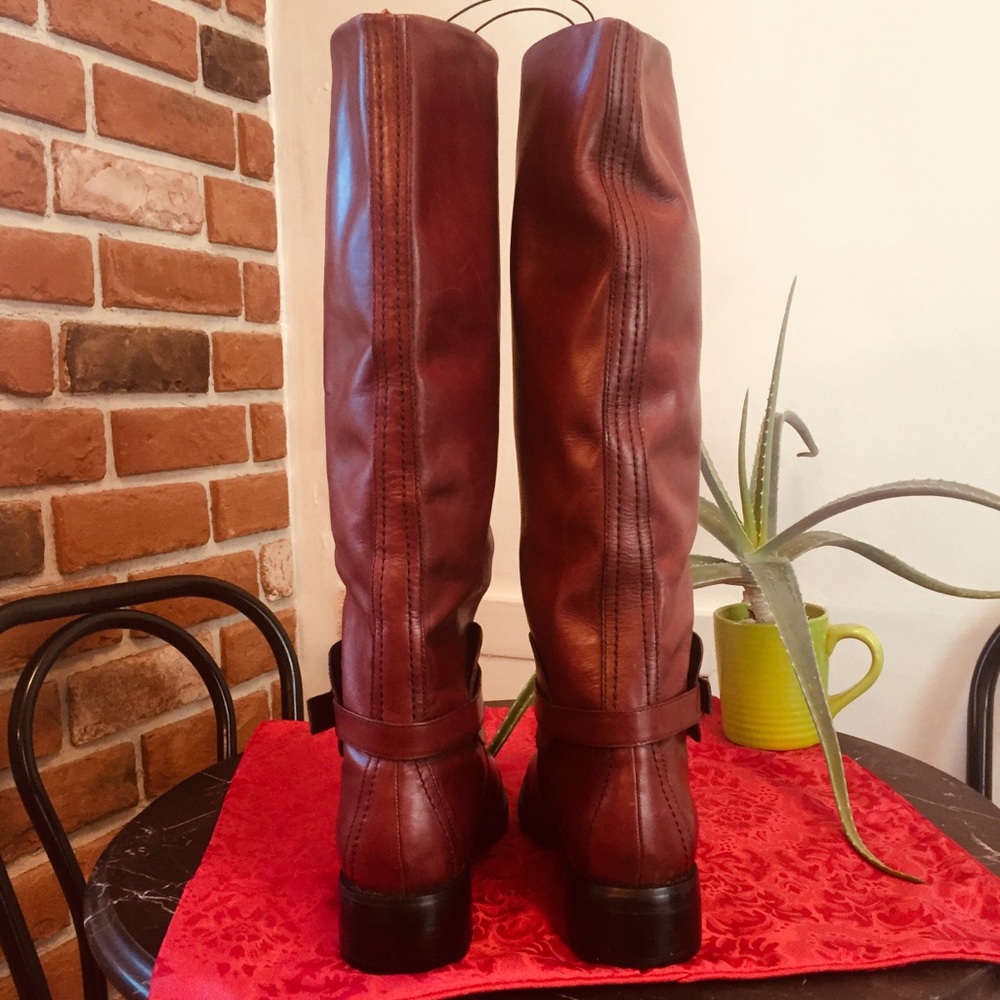 Joe Fresh Leather Riding Boot Mahogany Brown Color - Picture 5 of 8